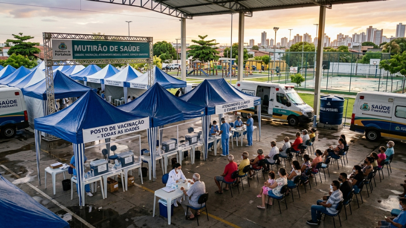 Fortaleza terá mutirão de saúde neste sábado: veja onde buscar vacinação, atendimento e serviços gratuitos